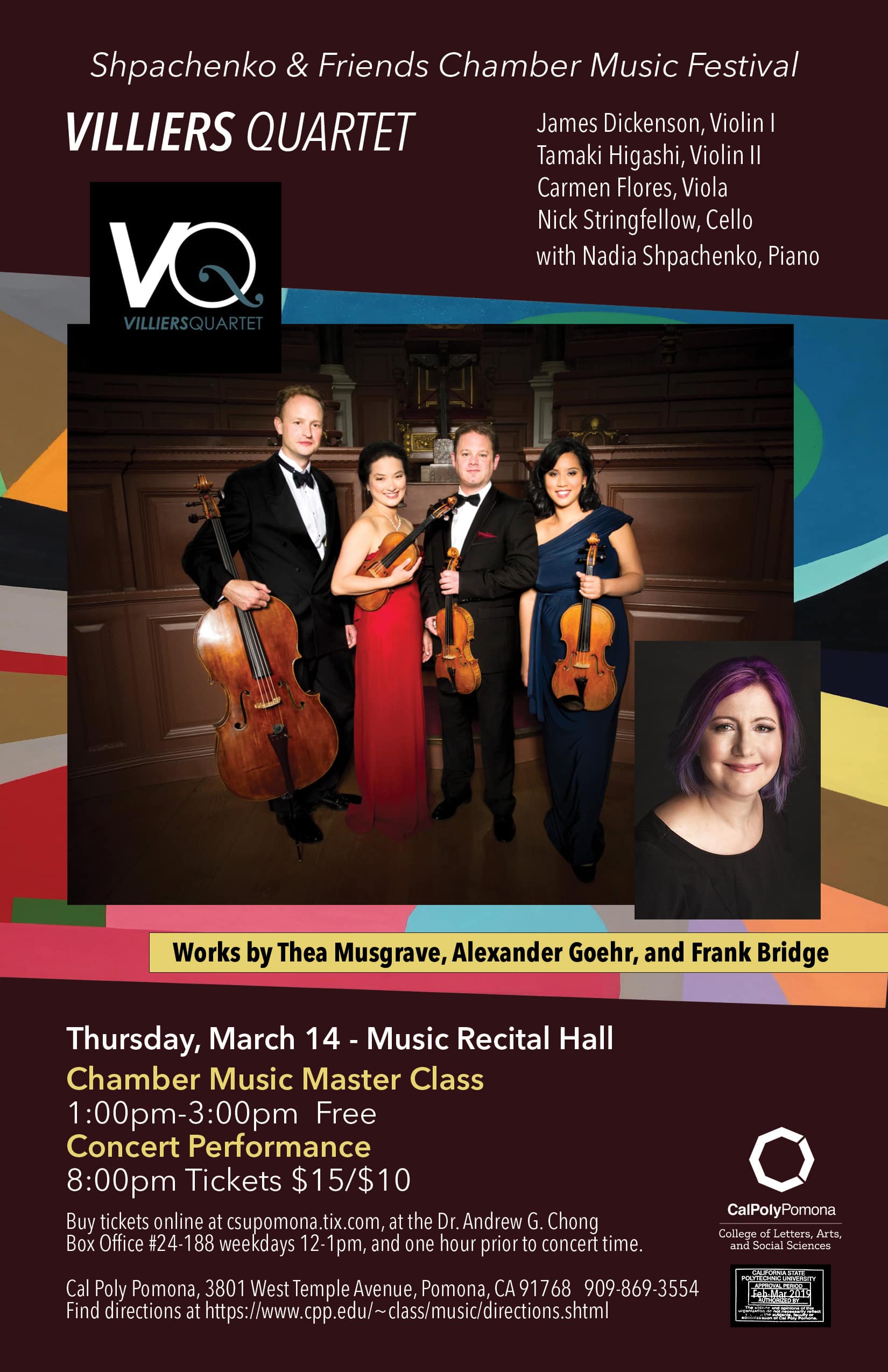 thumb - Chamber Recital with Villiers String Quartet at Cal Poly Pomona